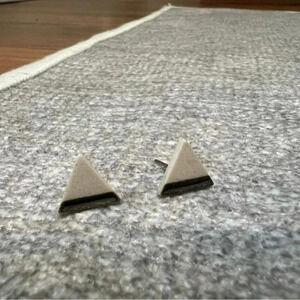 Handmade Clay Triangle Earrings